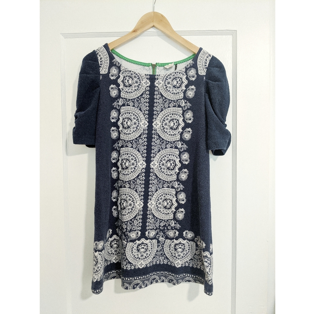 Anthropologie Akemi+ Kin navy blue tunic dress